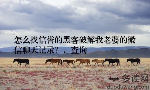 怎么找信誉的黑客破解我老婆的微信聊天记录？，查询