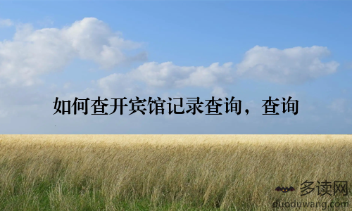 如何查开宾馆记录查询，查询