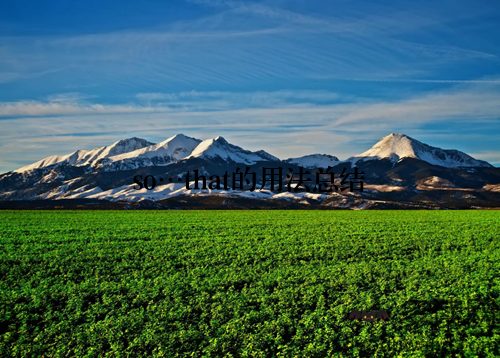 so…that的用法总结