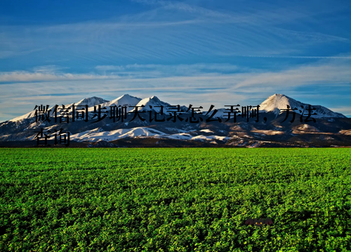 微信同步聊天记录怎么弄啊，方法查询