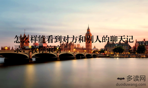 怎么样能看到对方和别人的聊天记录，教你策略