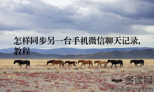 怎样同步另一台手机微信聊天记录,教程