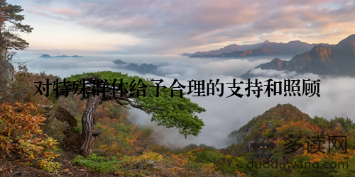 对特殊群体给予合理的支持和照顾