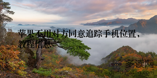 苹果不用对方同意追踪手机位置，教程信息