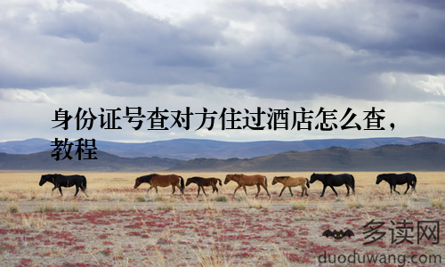 身份证号查对方住过酒店怎么查，教程