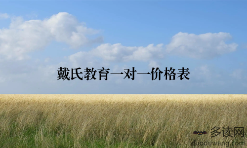 戴氏教育一对一价格表