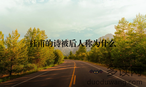 杜甫的诗被后人称为什么