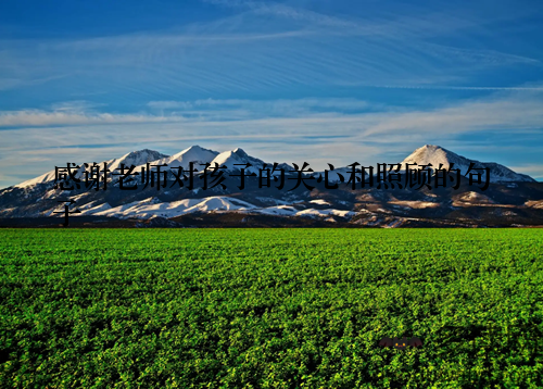 感谢老师对孩子的关心和照顾的句子