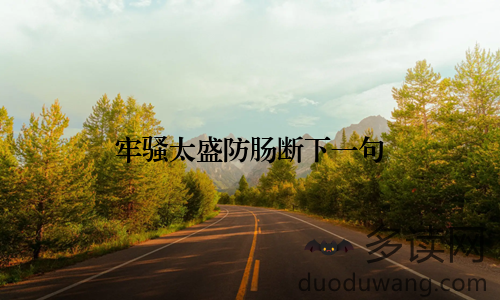 牢骚太盛防肠断下一句