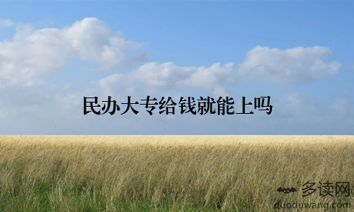 民办大专给钱就能上吗
