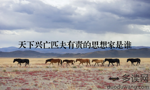 天下兴亡匹夫有责的思想家是谁