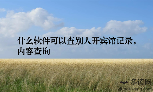 什么软件可以查别人开宾馆记录，内容查询