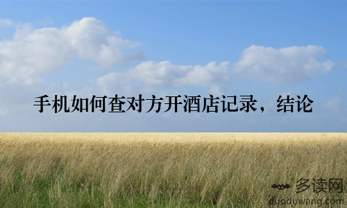 手机如何查对方开酒店记录，结论