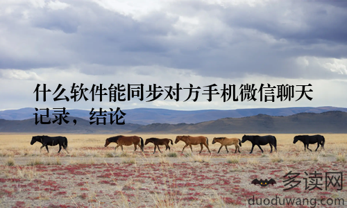 什么软件能同步对方手机微信聊天记录，结论