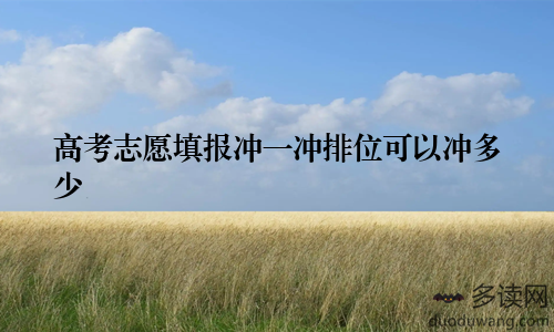 高考志愿填报冲一冲排位可以冲多少