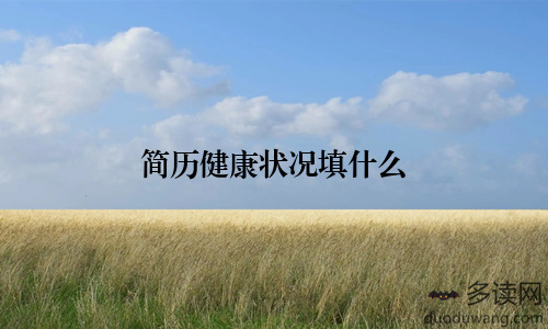 简历健康状况填什么