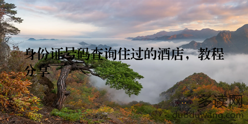 身份证号码查询住过的酒店，教程分享