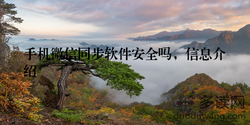 手机微信同步软件安全吗，信息介绍