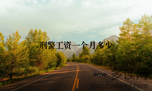 刑警工资一个月多少