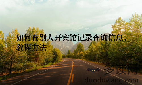 如何查别人开宾馆记录查询信息，教程方法