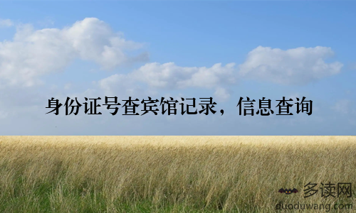 身份证号查宾馆记录，信息查询