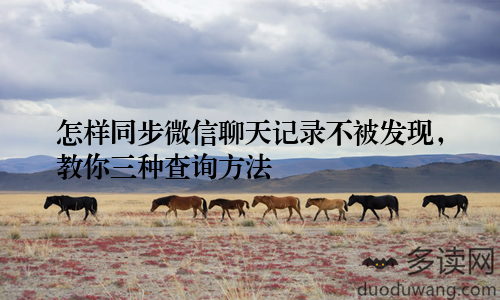 怎样同步微信聊天记录不被发现，教你三种查询方法