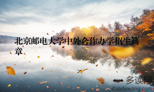 北京邮电大学中外合作办学招生简章
