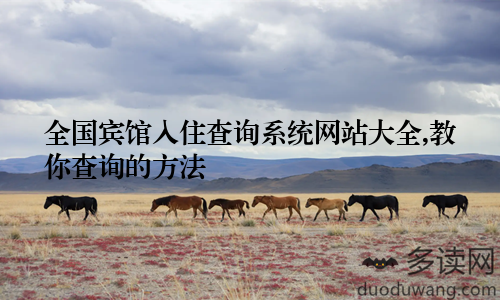 全国宾馆入住查询系统网站大全,教你查询的方法