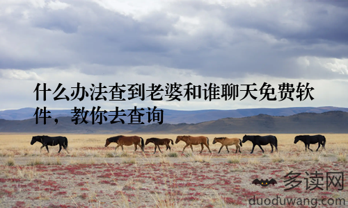 什么办法查到老婆和谁聊天免费软件，教你去查询