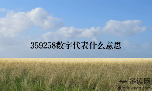 359258数字代表什么意思