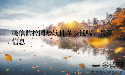 微信监控同步软件多少钱吗，教程信息