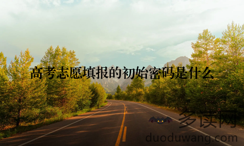 高考志愿填报的初始密码是什么