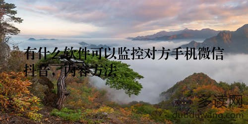 有什么软件可以监控对方手机微信抖音，内容方法