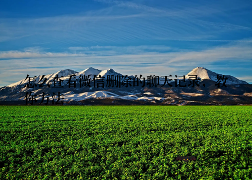 怎么查看微信删除的聊天记录，教你方法