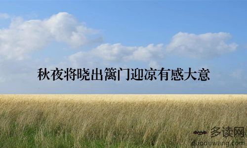 秋夜将晓出篱门迎凉有感大意