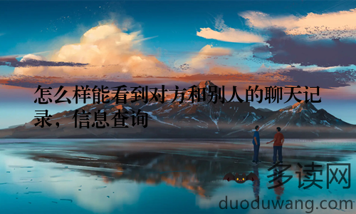 怎么样能看到对方和别人的聊天记录，信息查询