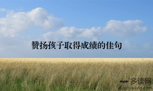 赞扬孩子取得成绩的佳句