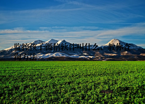 监控孩子微信软件叫什么,教你查询方法