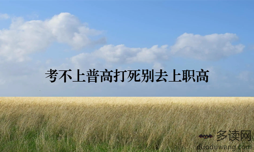 考不上普高打死别去上职高