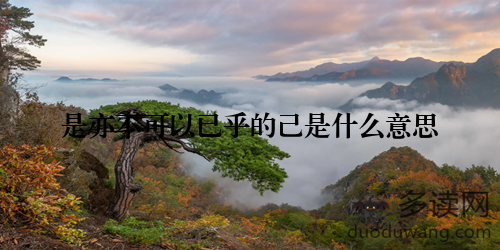 是亦不可以已乎的己是什么意思