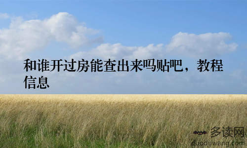 和谁开过房能查出来吗贴吧，教程信息