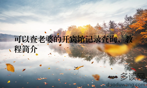 可以查老婆的开宾馆记录查询，教程简介