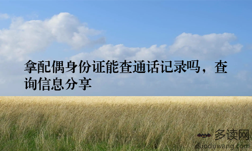 拿配偶身份证能查通话记录吗，查询信息分享