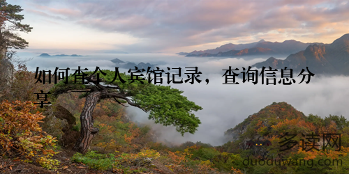 如何查个人宾馆记录，查询信息分享