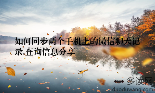 如何同步两个手机上的微信聊天记录.查询信息分享