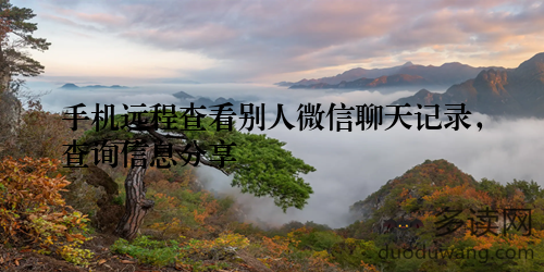 手机远程查看别人微信聊天记录，查询信息分享