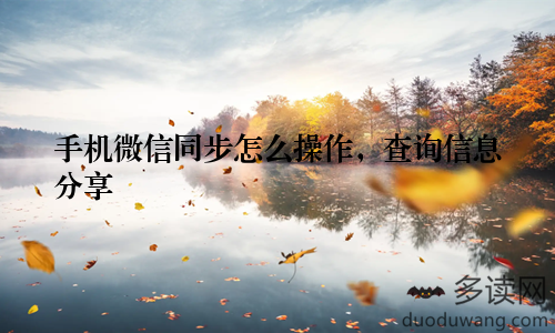 手机微信同步怎么操作，查询信息分享