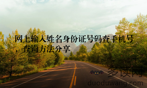 网上输入姓名身份证号码查手机号，查询方法分享
