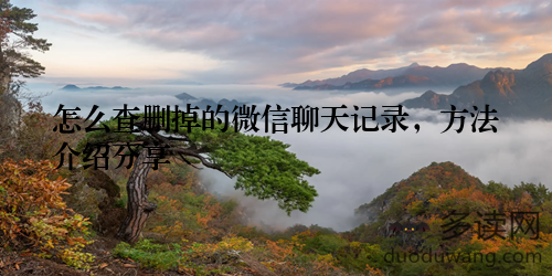 怎么查删掉的微信聊天记录，方法介绍分享