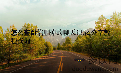 怎么查微信删掉的聊天记录,分享教程查询